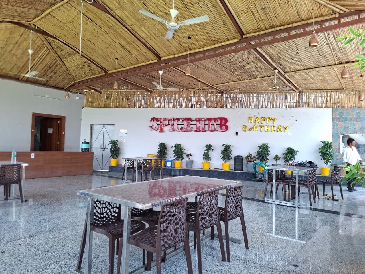 Restaurant seating at The Ambay Villa Udaipur set up for a celebration